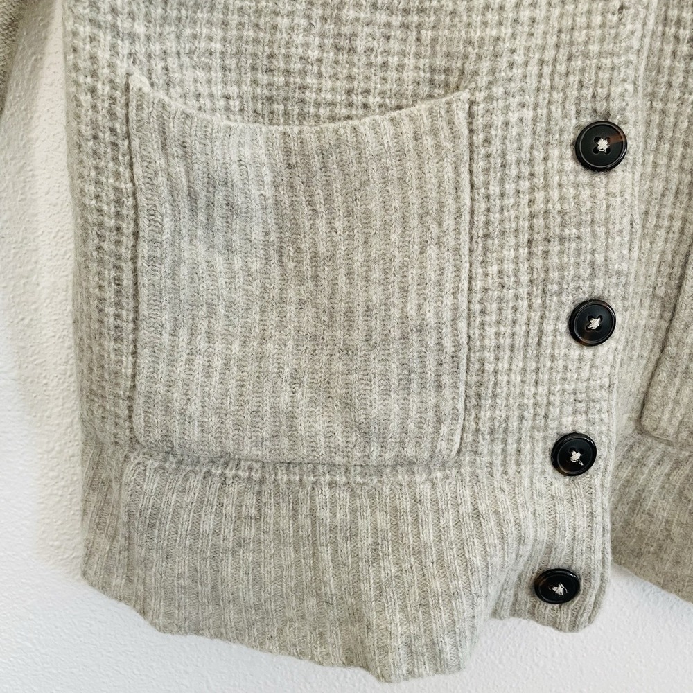 *READ* Madewell 100% Merino Wool V-Neck Button Front Cardigan Sweater Grey Small - Picture 2 of 10